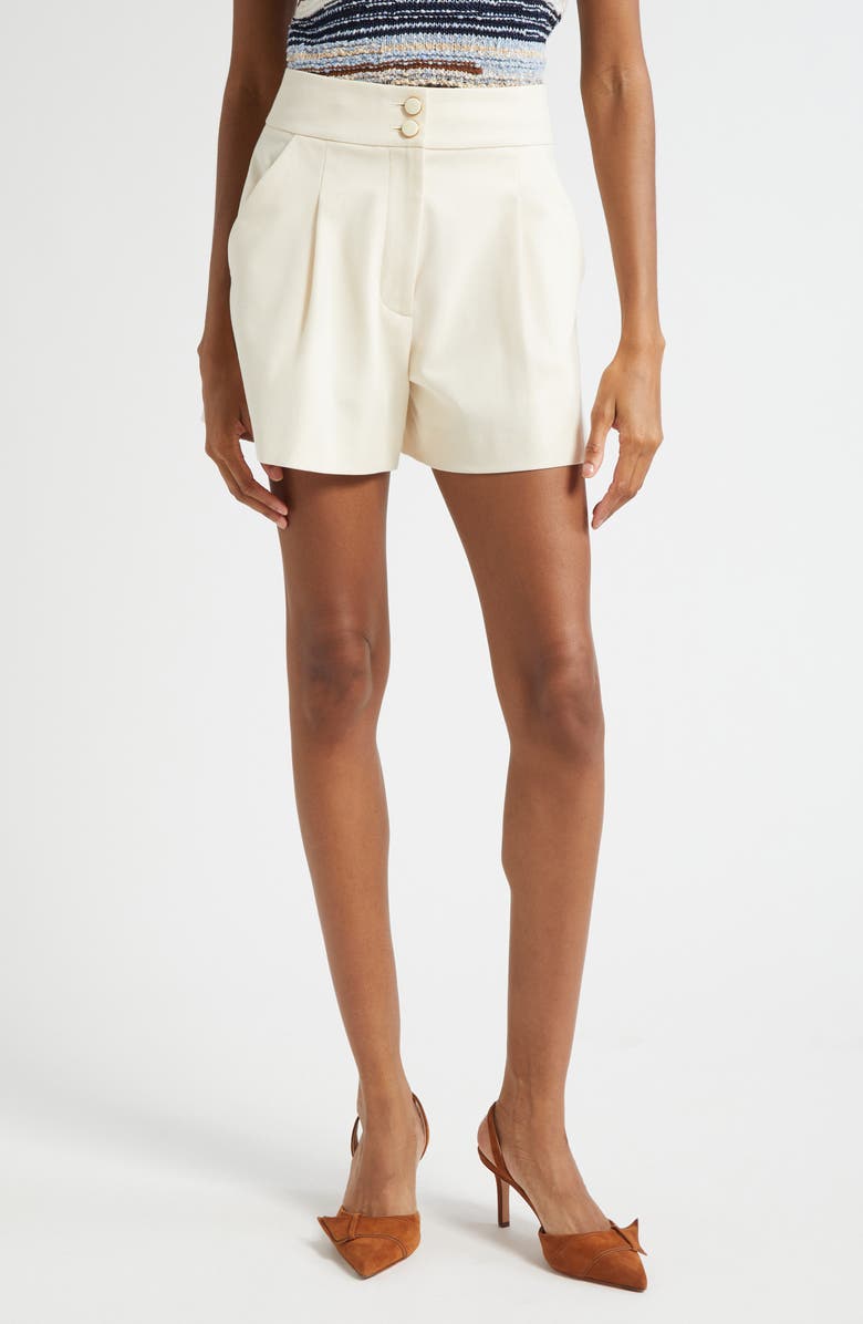 Veronica Beard Devina High Waist Shorts, Main, color, Ecru