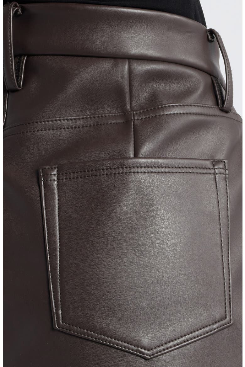 Faux Leather Miniskirt, Alternate, color, BARK003