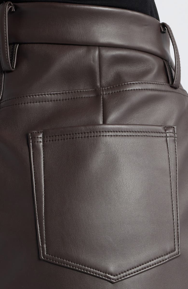 Good American Faux Leather Miniskirt, Alternate, color, Bark003