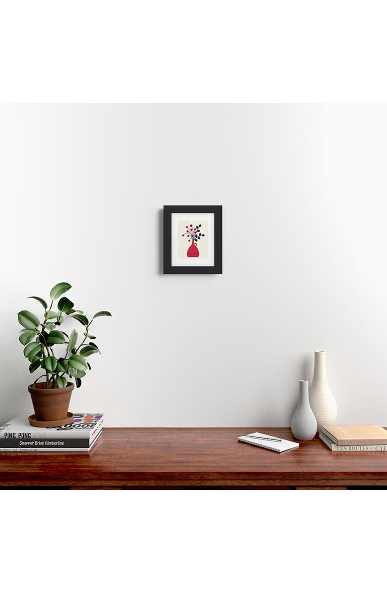 Deny Designs Red Vase Framed Wall Art, Alternate, color, Black Frame 8X10