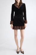 Tanner Fletcher Tessie Faux Fur Trim Miniskirt