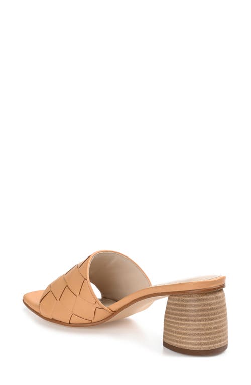 Journee Signature Kellee Woven Leather Sandal In Tan