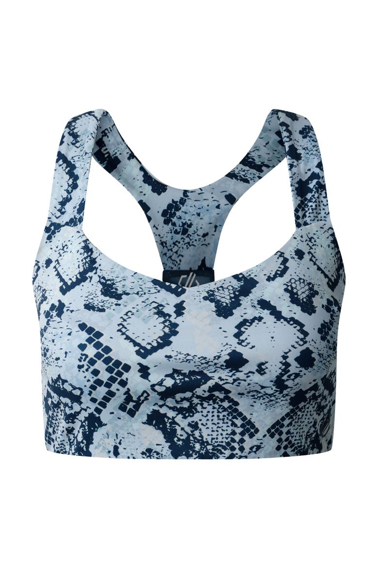 Swift Iii Snake Print Sports Bra, Main, color, Skyway