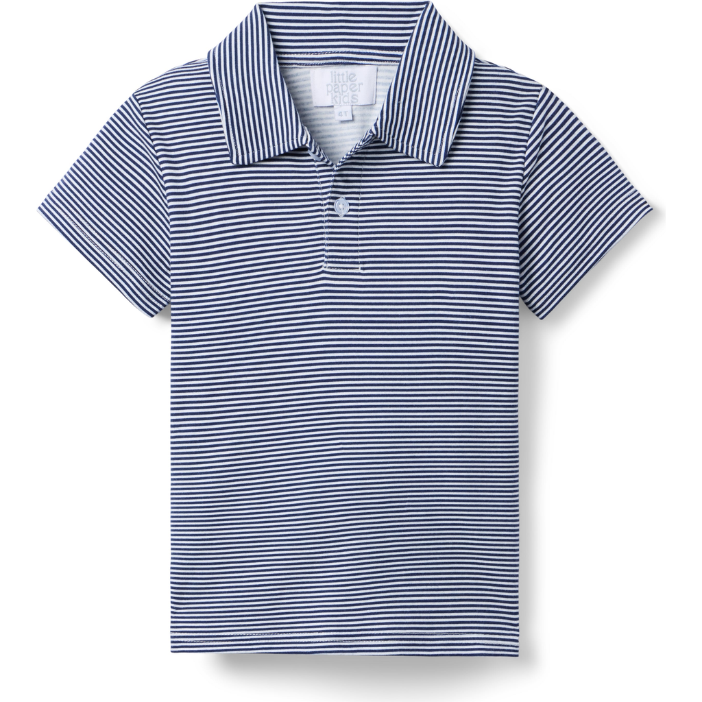 Little Paper Kids Archie Polo In Blue