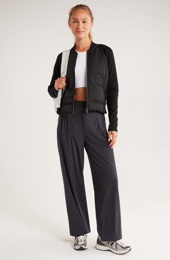 Seamless Mixed Media Bomber Jacket