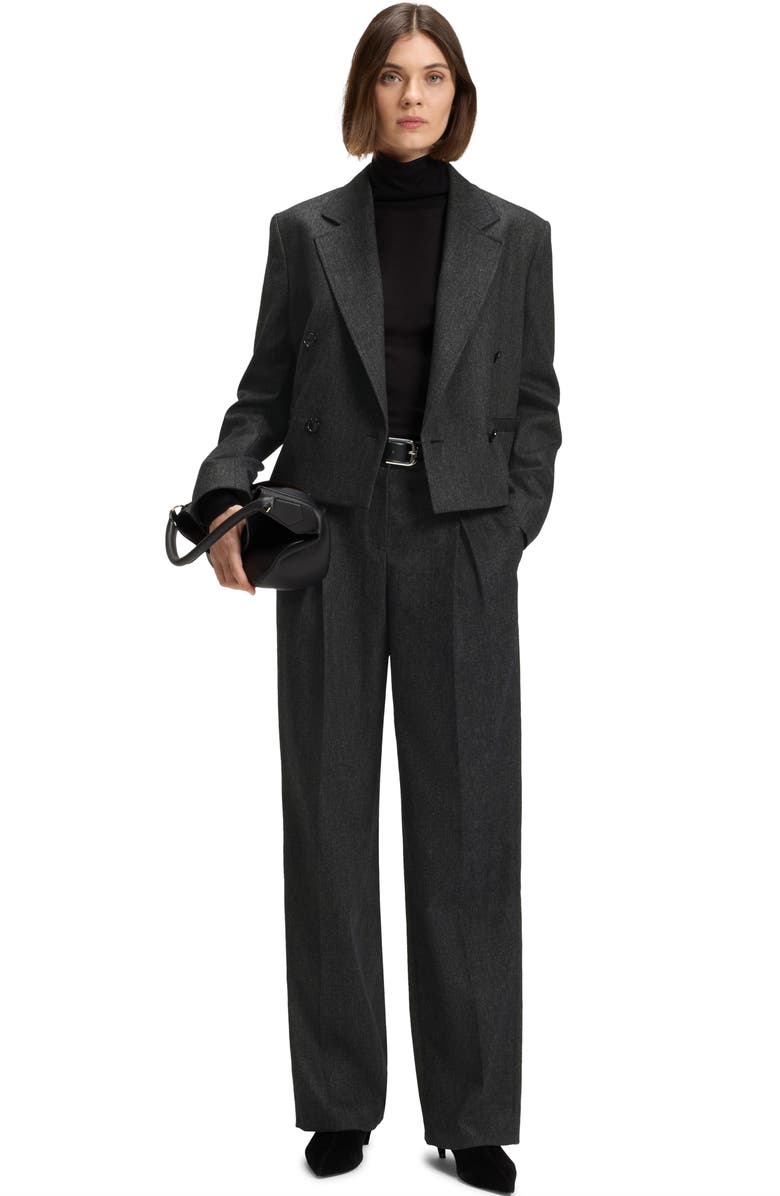 BOSS Orange Jafleni Crop Stretch Flannel Jacket, Alternate, color, Dark Blue