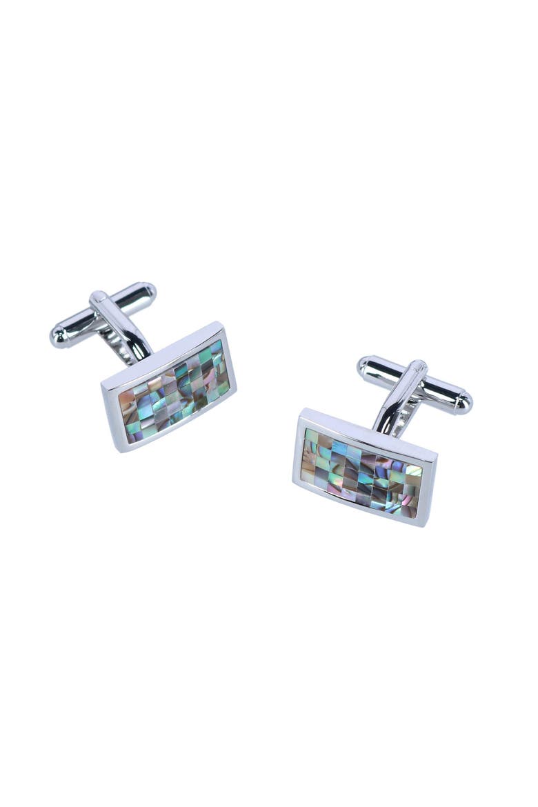 Cufflink Holiday Pack Snowflake and Mother of Pearl Set, Alternate, color, Silver