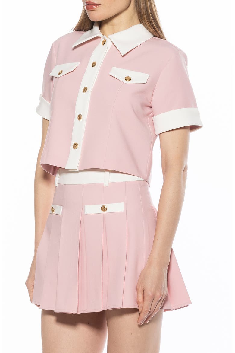 Emery Collared Button-Up Shirt, Alternate, color, PINK