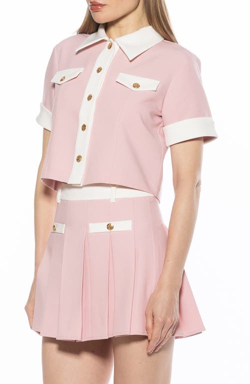 Alexia Admor Emery Collared Button-up Shirt In Pink