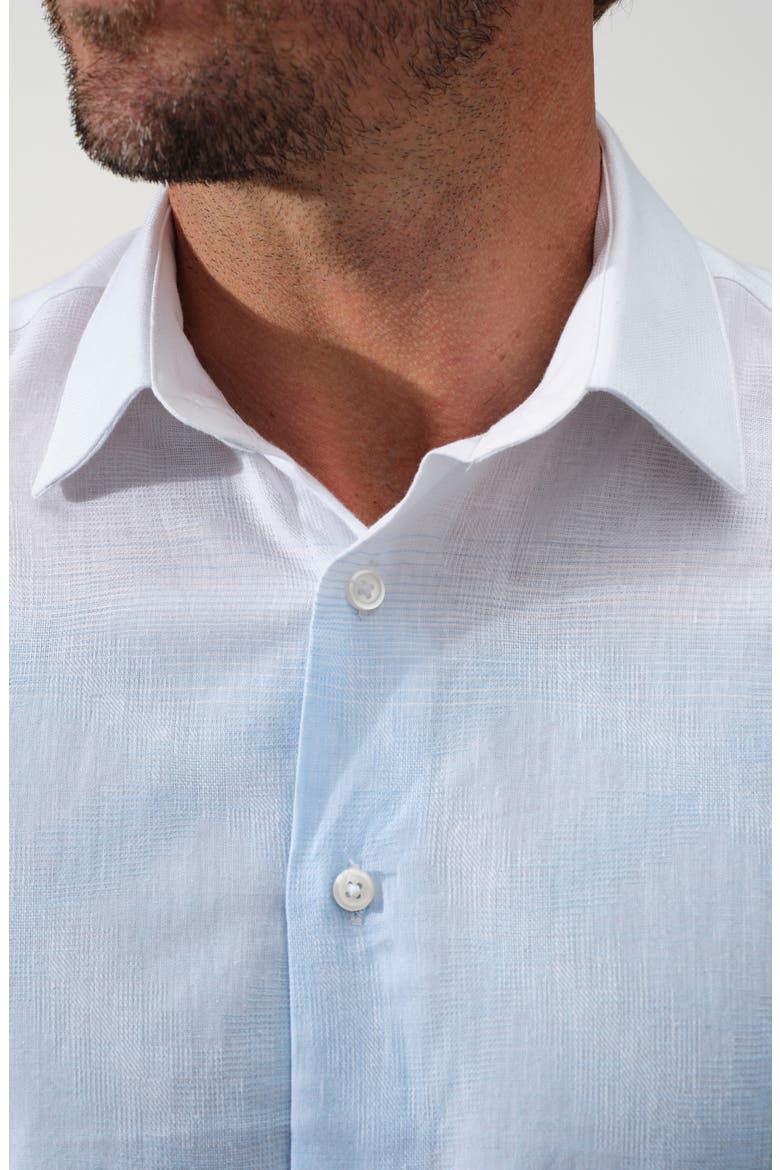 Linen & Cotton Blend Button-Up Shirt, Alternate, color, ROYAL