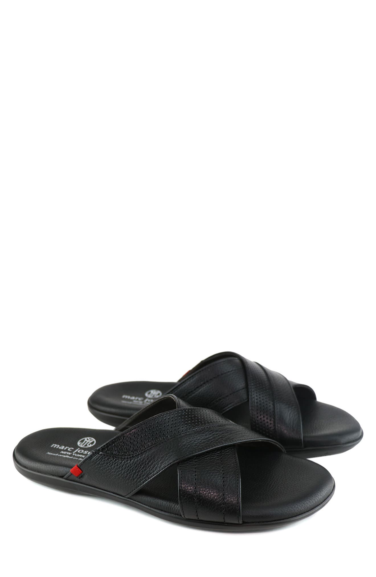 Marc Joseph New York Boone Ave Slide Sandal, Alternate, color, Black Grainy