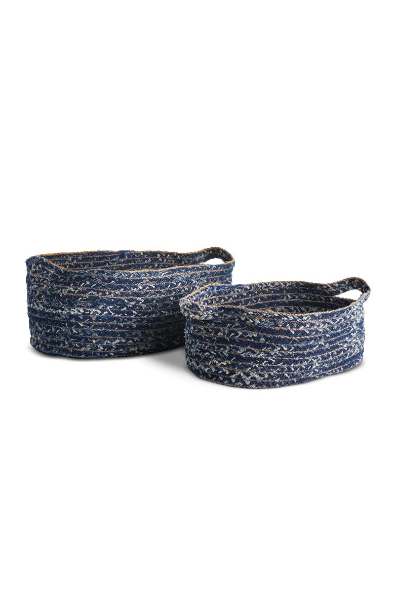 Napa Home & Garden Denim Oval Baskets Set of 2, Main, color, Blue