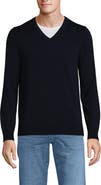 Lands' End Fine Gauge Cotton V Neck Sweater