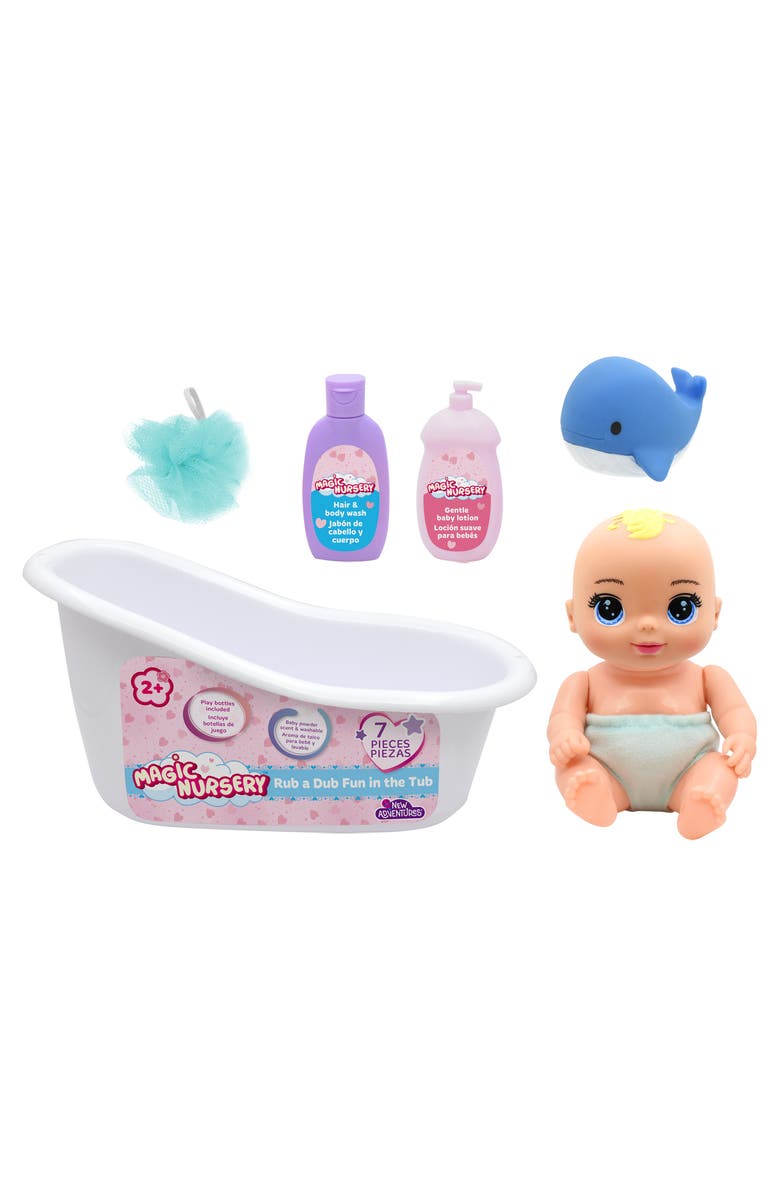 Magic Nursery Hardbody Baby Doll W/ Bath Accessories, Main, color, Multicolored