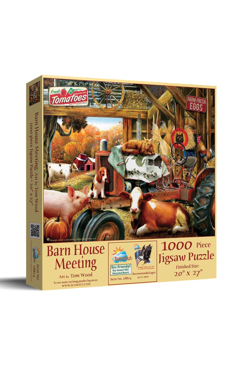 Sunsout Barnhouse Meeting 1000 piece Jigsaw Puzzle for Adults, Main, color, Multicolor