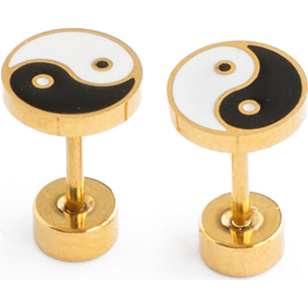 Pip Pop Yin Yang Stud Earrings In Gold