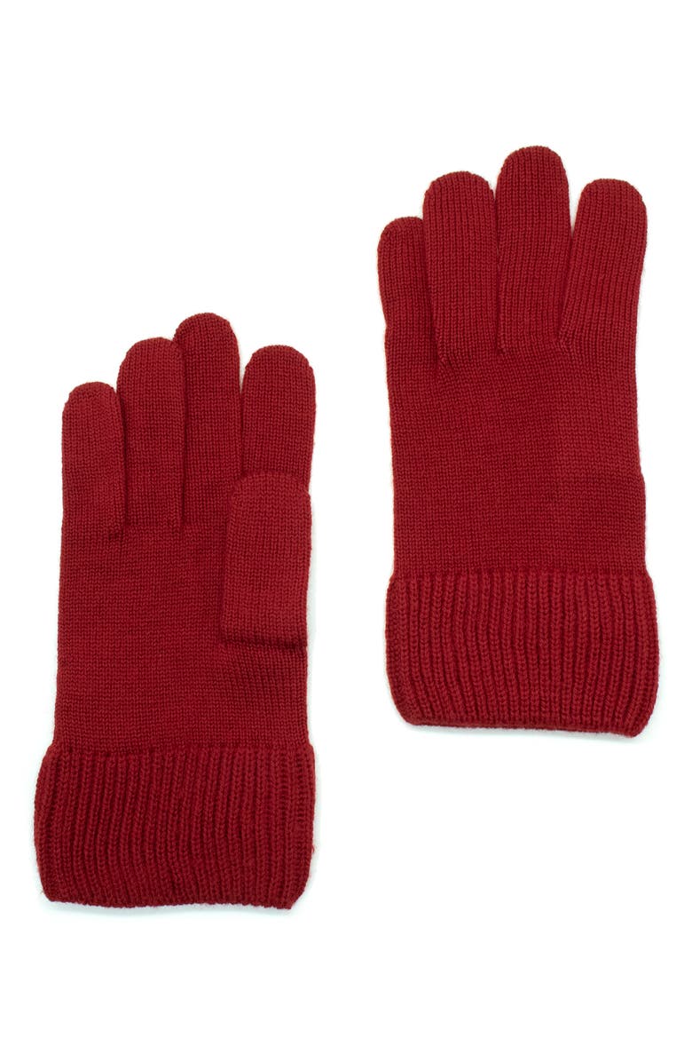 Portolano Merino Wool Gloves, Main, color, Cranberry