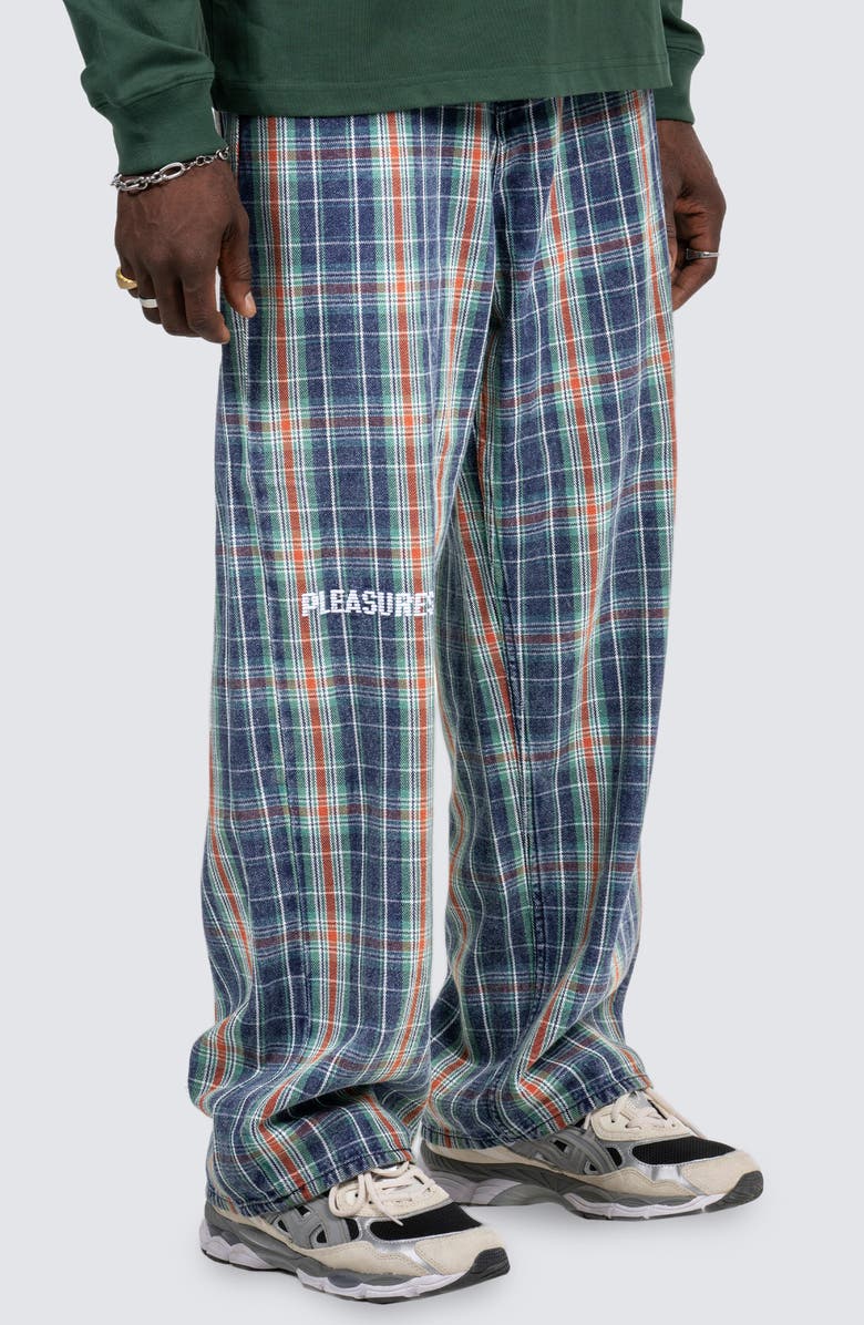 PLEASURES Formula Plaid Baggy Jeans, Alternate, color, 