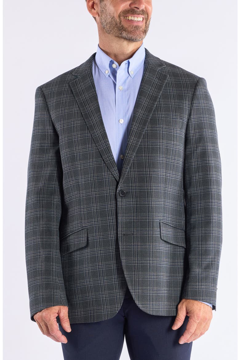 Plaid Sport Coat, Main, color, GREY