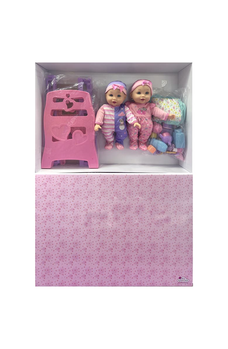 Little Darlings 12" Twin Dolls Bedtime Fun Set 29Pc, Alternate, color, Multicolored