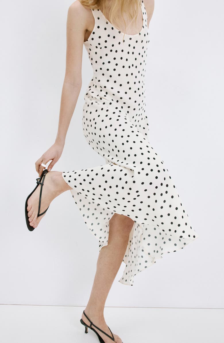 MANGO Taby 2 Polka Dot Sleeveless Dress, Alternate, color, Off White