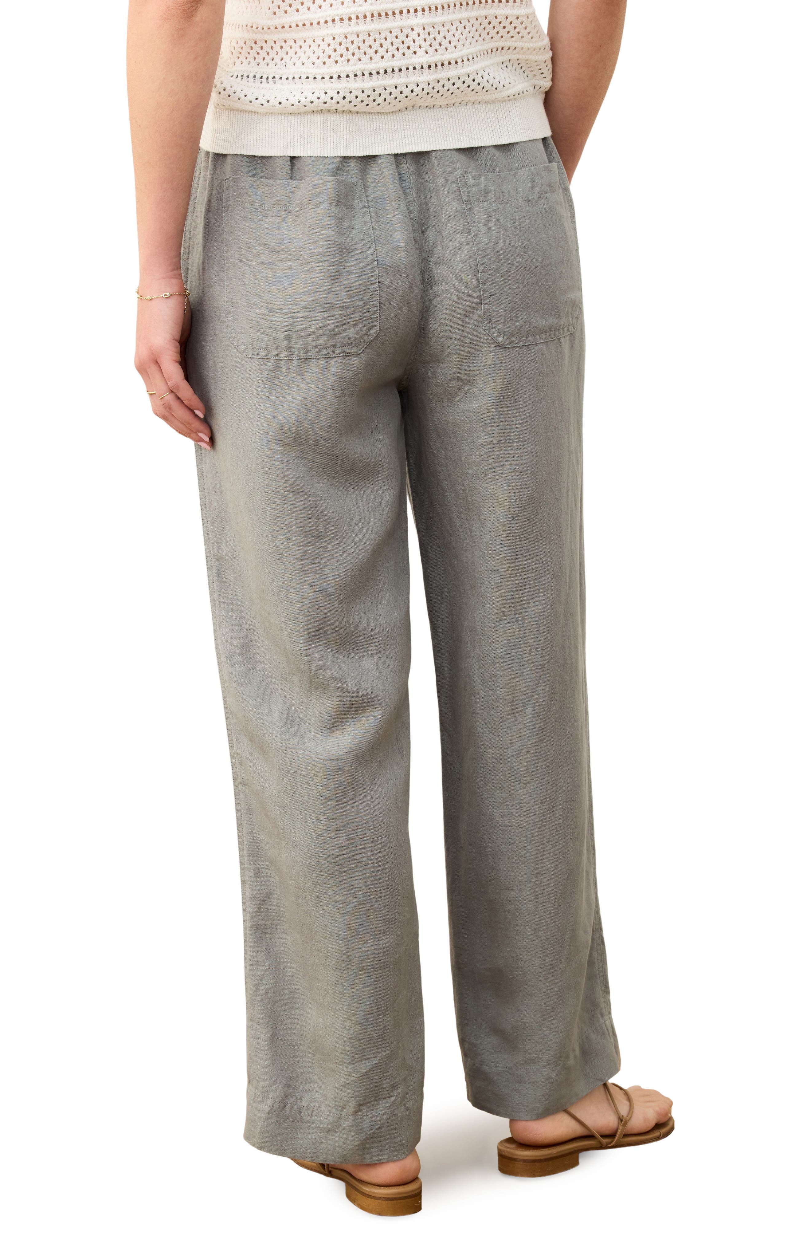 Linen Blend Straight Leg Pants - image 2