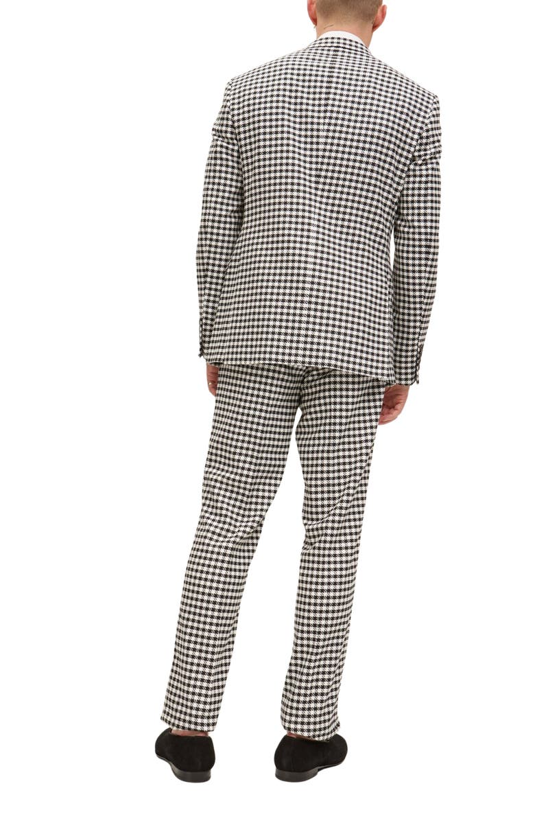 RON TOMSON Trim Fit Check Print Peak Lapel Double Breasted Suit, Alternate, color, 