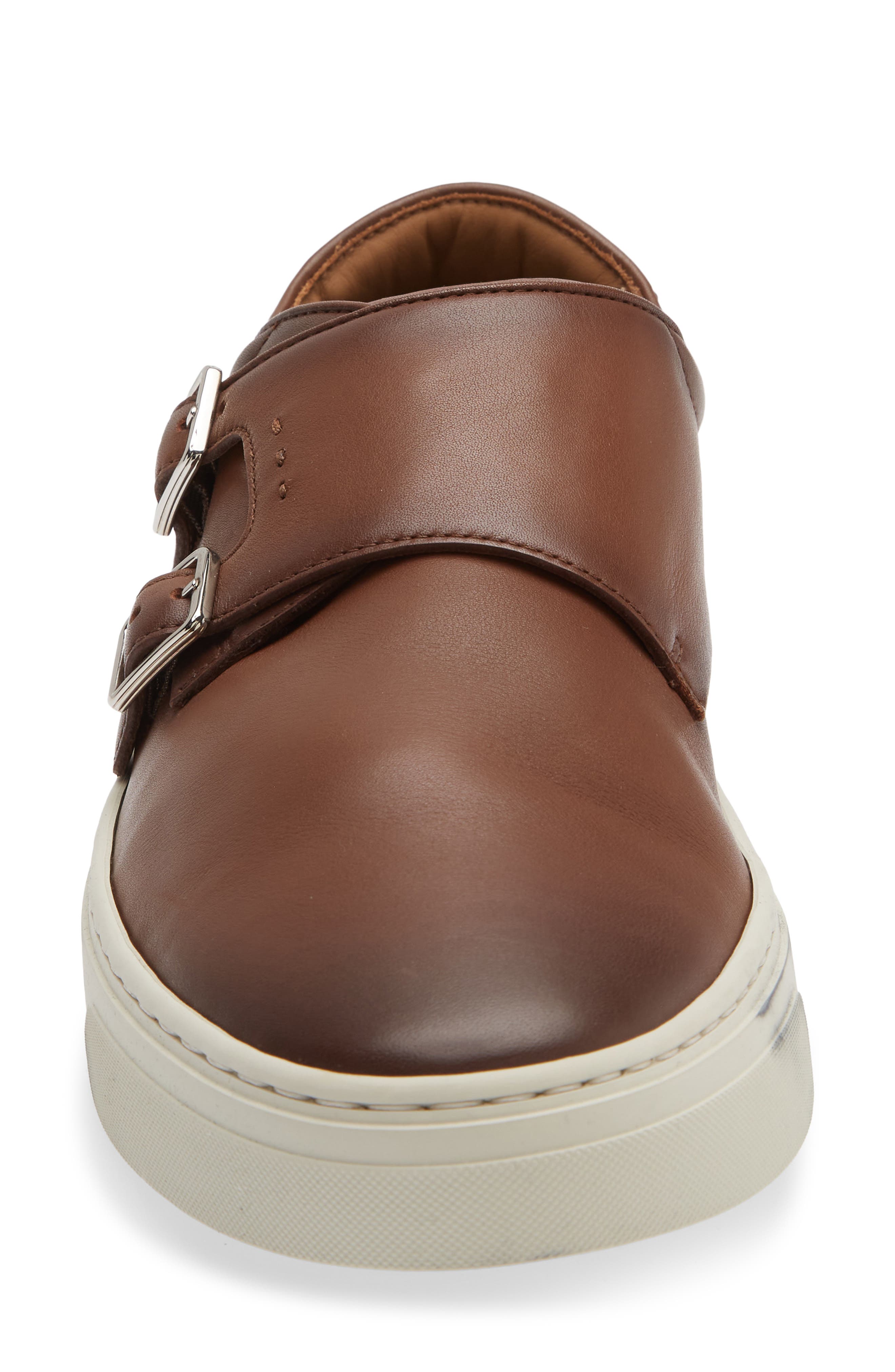 BOSS Gary Monk Strap Sneaker, Alternate, color, Medium Brown