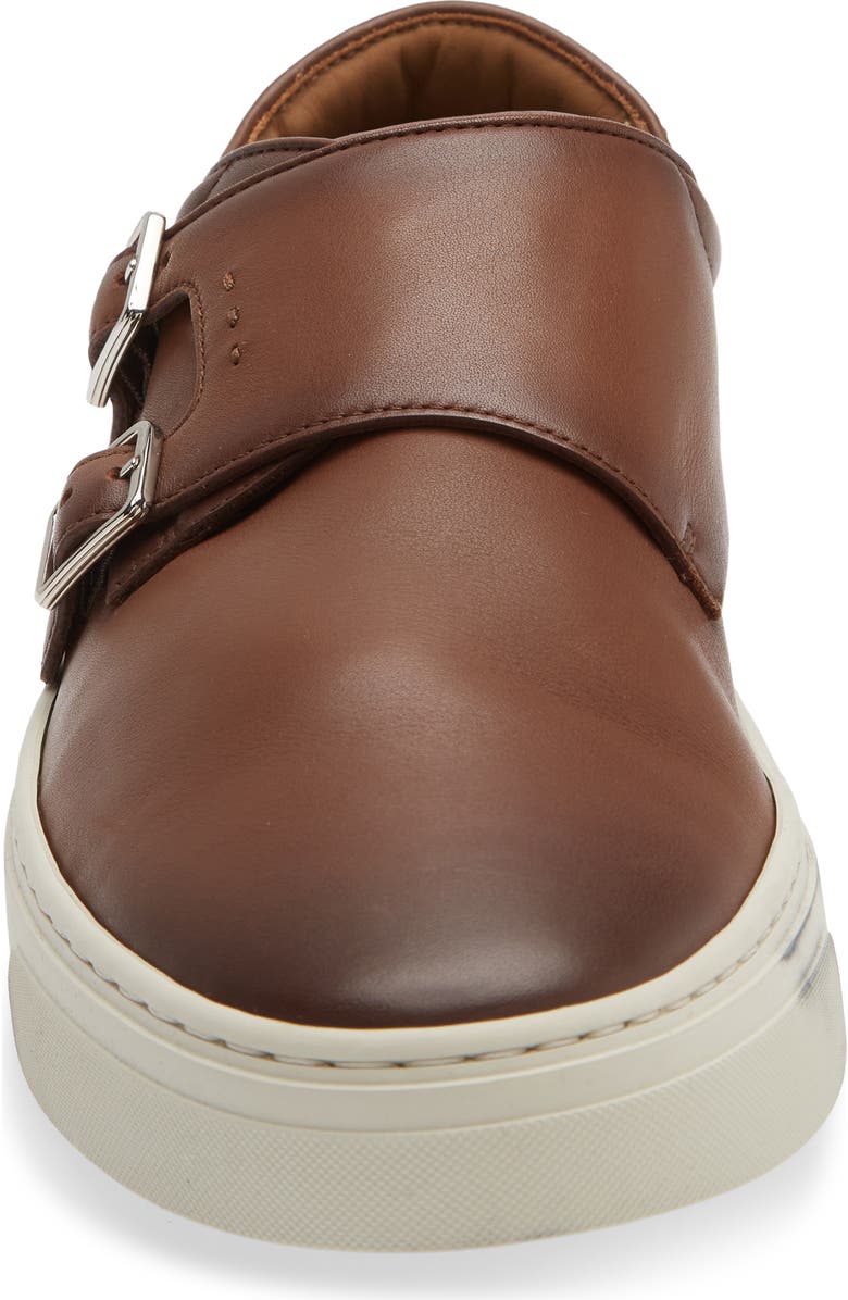BOSS Gary Monk Strap Sneaker, Alternate, color, Medium Brown