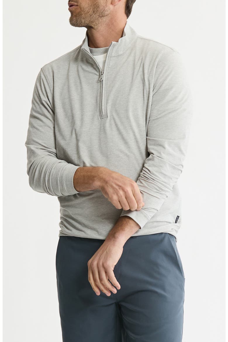 Performance Microstripe Quarter Zip Pullover, Main, color, GREY