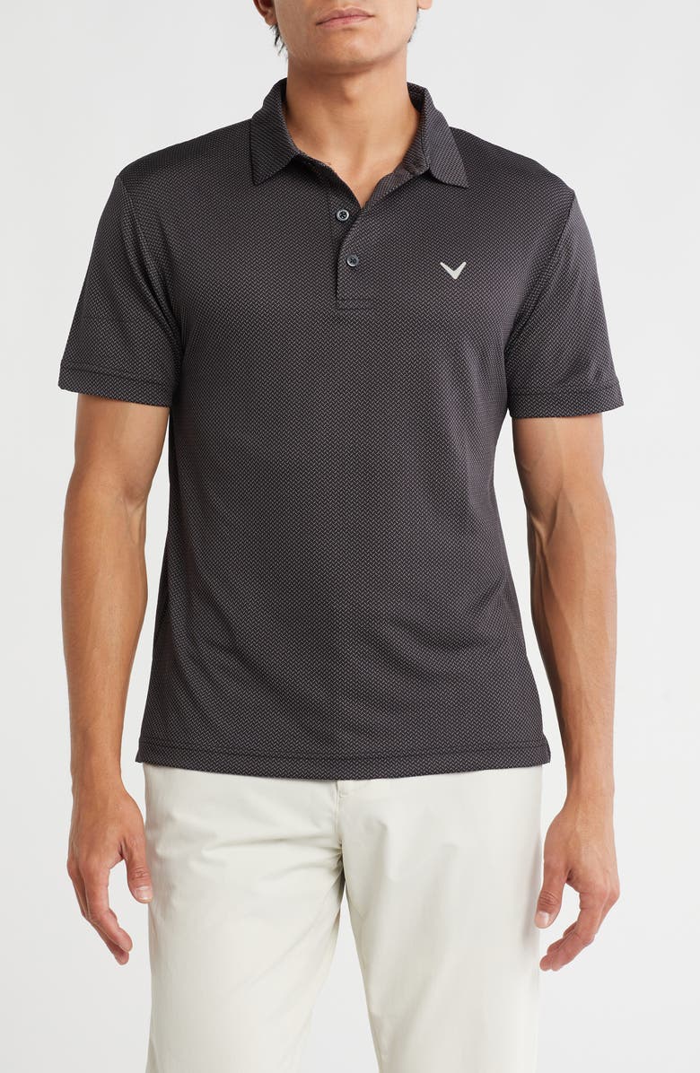Callaway Chevron Jacquard Golf Polo, Main, color, Caviar