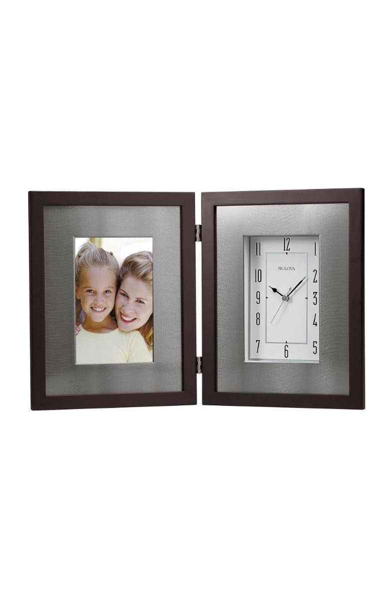 Bulova Clocks Winfield Picture Frame Clock, Espresso Brown, Main, color, Espresso Brown