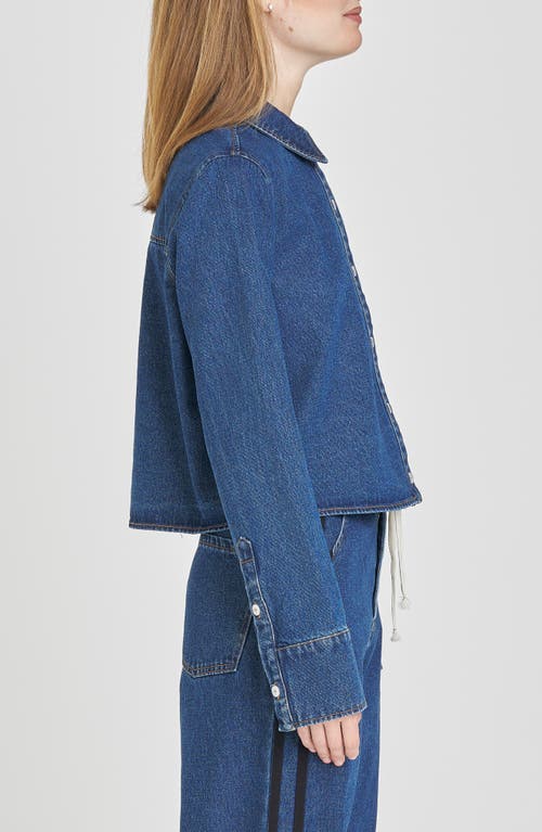 Wayf Mercer Denim Button-up Shirt In Blue
