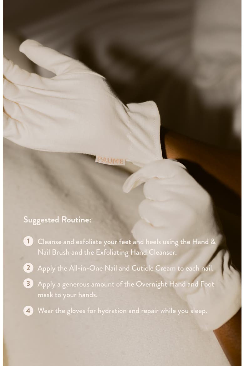 Cotton Overnight Gloves, Alternate, color, BEIGE
