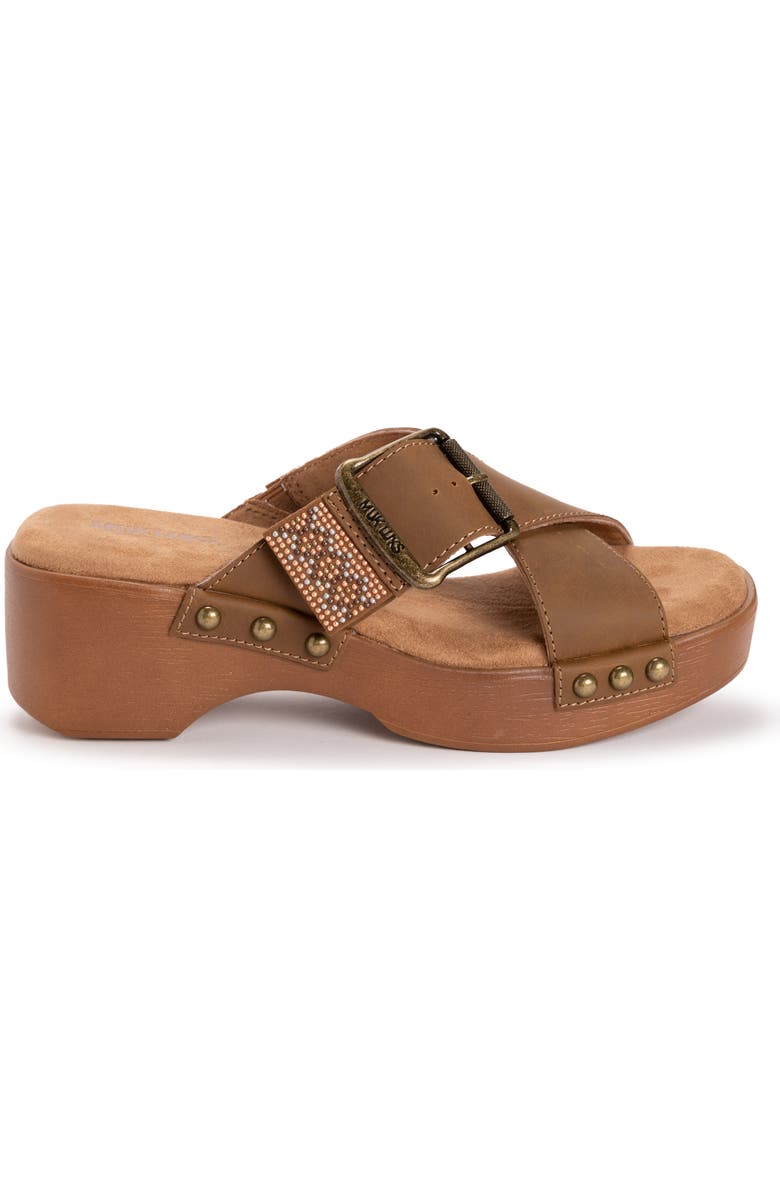 MUK LUKS Charlotte Platform Slide Sandal, Alternate, color, Brown