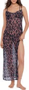 Steve Madden Cowl Neck Sheer Mesh Maxi Cover-Up Dress