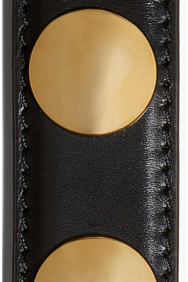 Benny Stud Calfskin Leather Belt, Alternate, color, 200 BLACK