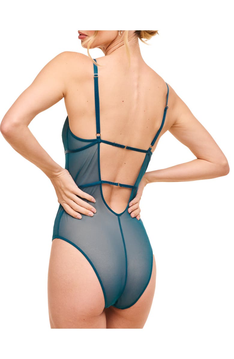 Adore Me Rosie Crotchless Bodysuit Lingerie, Alternate, color, Dark Blue