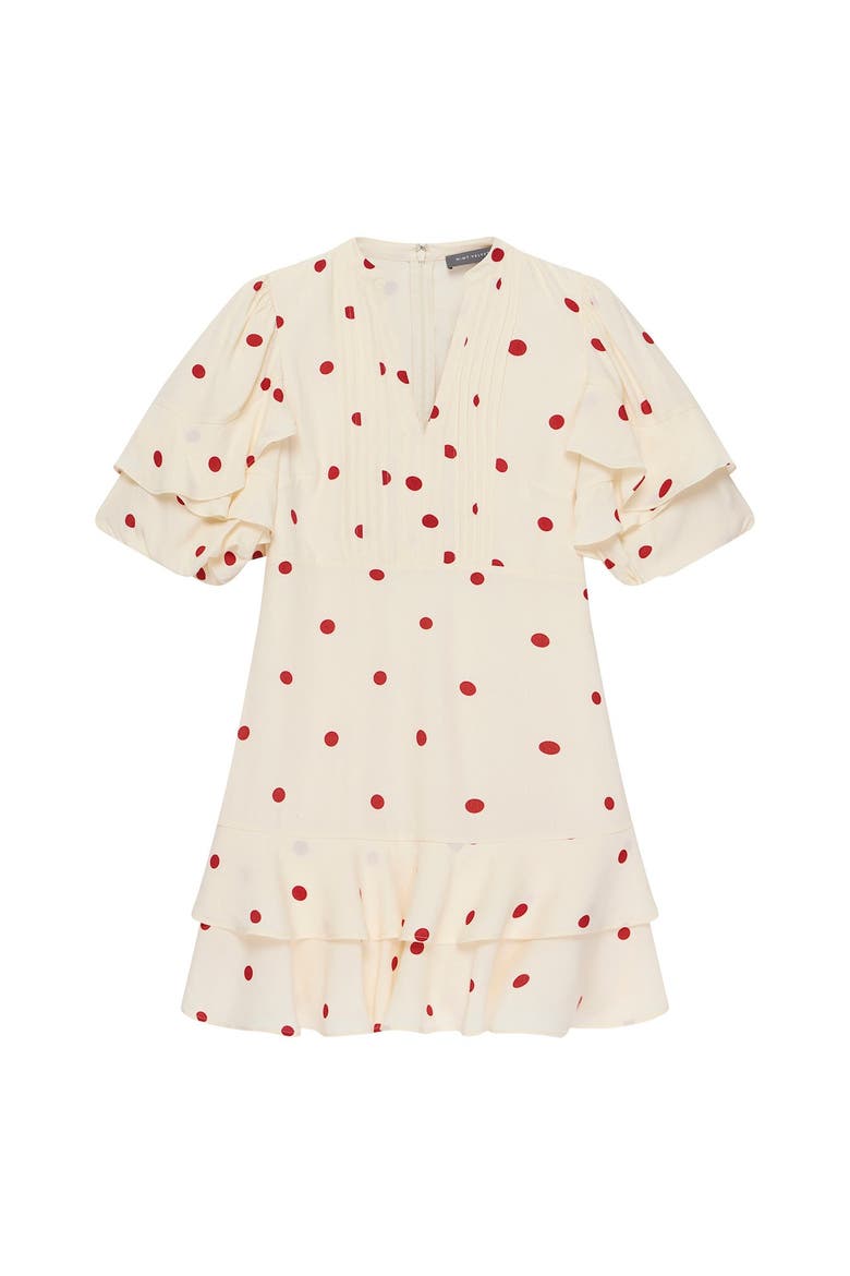 Polka Dot Mini Dress, Alternate, color, Red