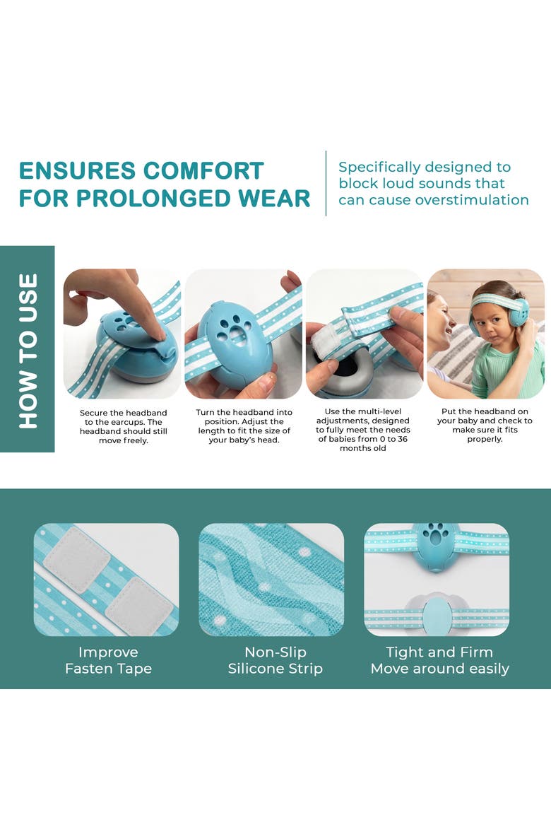 Lightweight Ultra Soft Baby Earmuffs with Travel Bag, Alternate, color, Blue