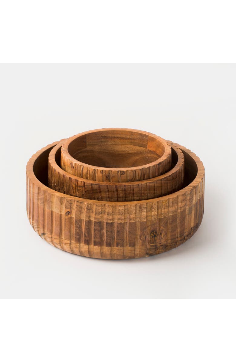 Mela Artisans Etta Acacia Wood Bowls, Main, color, Brown - Medium