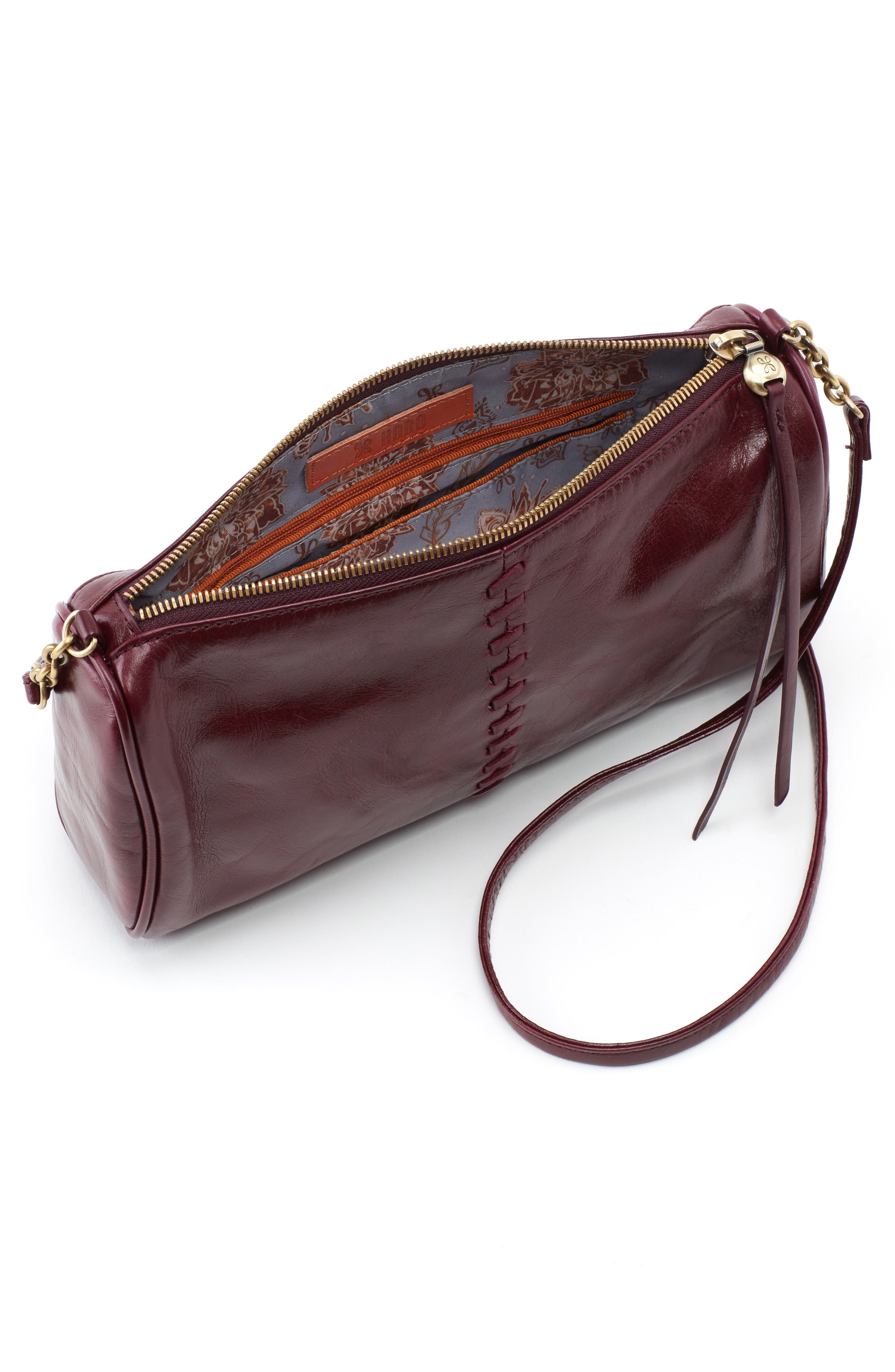Topaz Leather Crossbody Bag, Alternate, color, DEEP PLUM