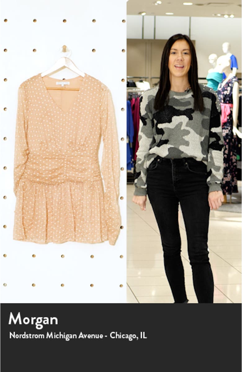 Polka Dot Long Sleeve Mesh Dress, sales video thumbnail