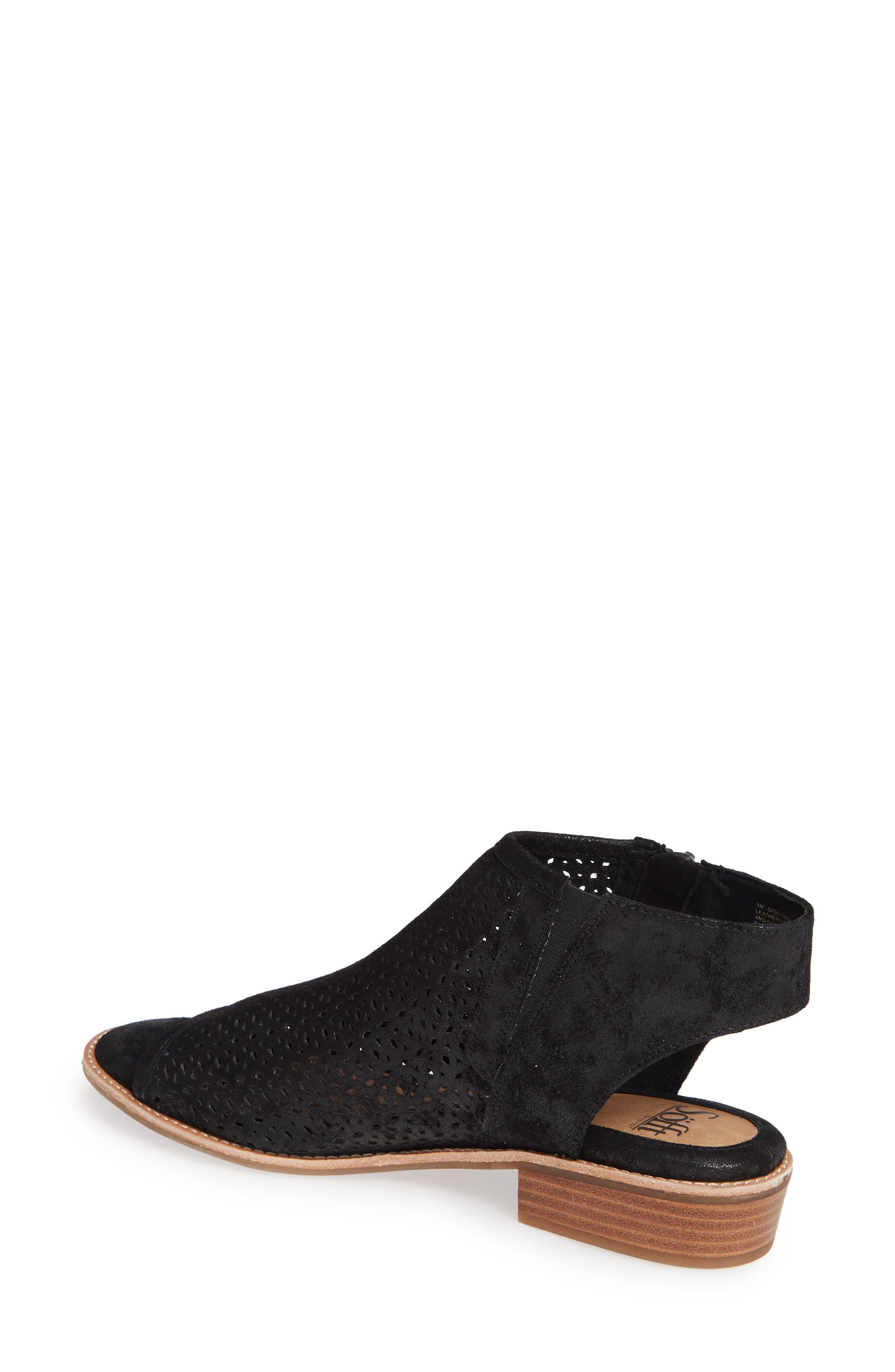 Natesa Perforated Sandal, Alternate, color, BLACK SUEDE
