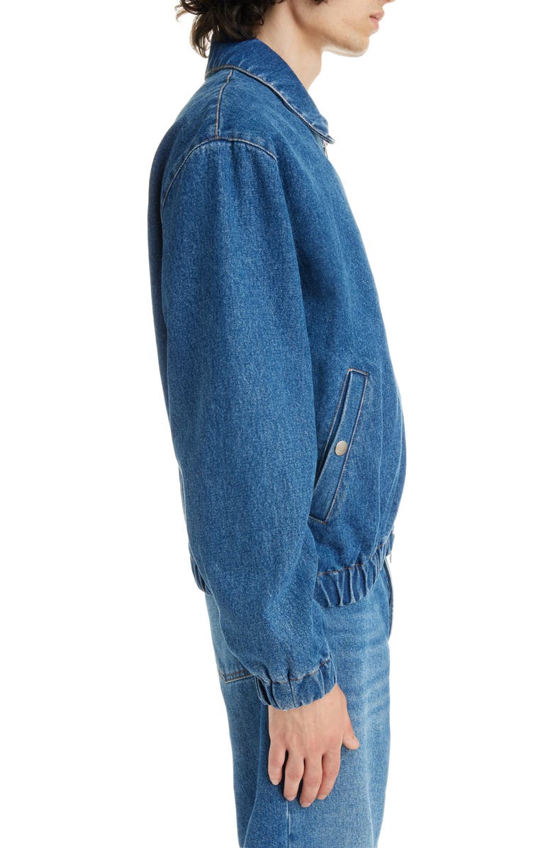 AMI PARIS Ami de Coeur Logo Plaque Zip Denim Jacket, Alternate, color, 