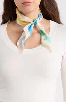 Kurt Geiger London Mixed Stripe Silk Bandana Scarf