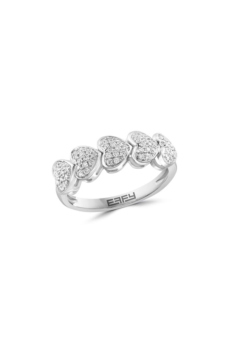 Sterling Silver Pavé Diamond Heart Ring - 0.25ct., Main, color, SILVER