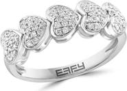 EFFY Sterling Silver Pavé Diamond Heart Ring - 0.25ct.