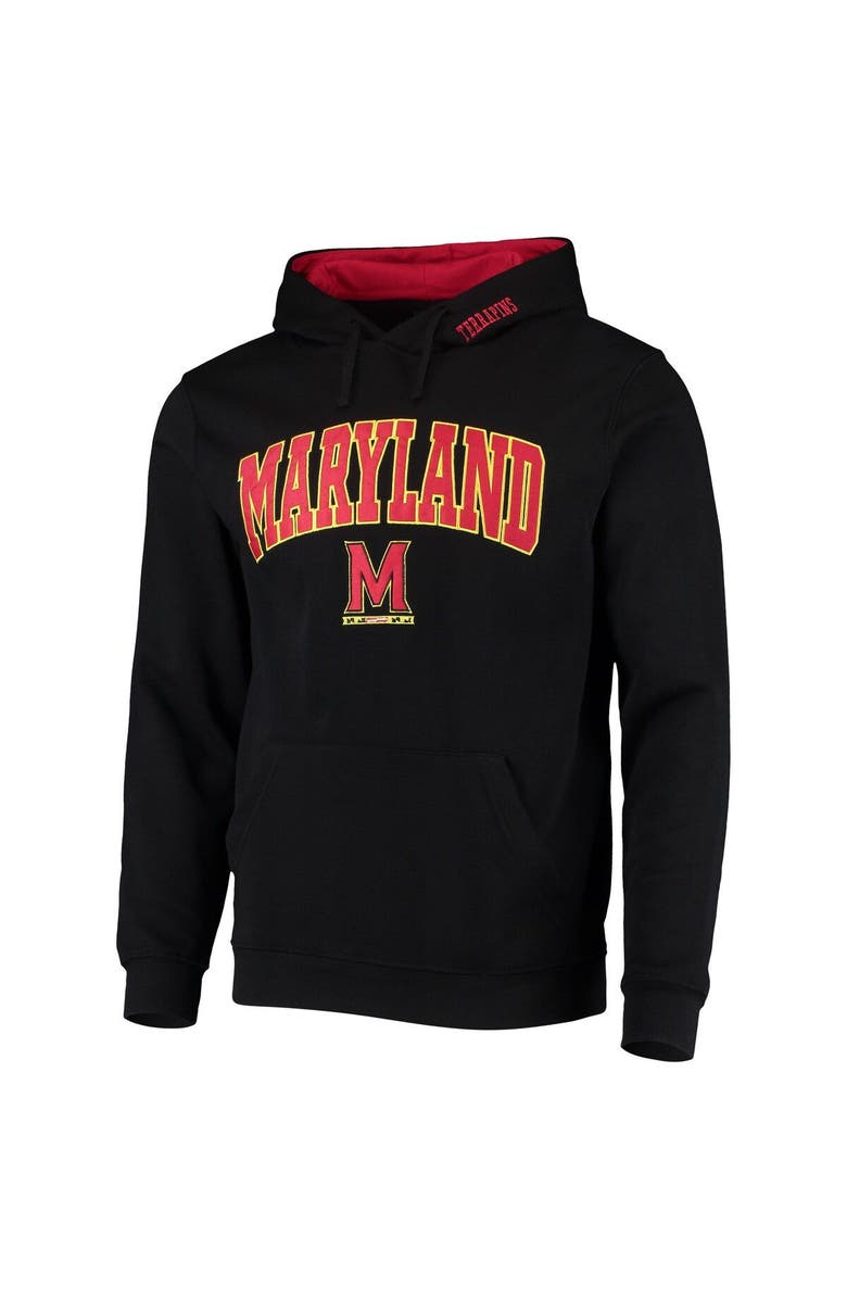 COLOSSEUM Men's Colosseum Black Maryland Terrapins Arch & Logo 3.0 Pullover Hoodie, Alternate, color, Black