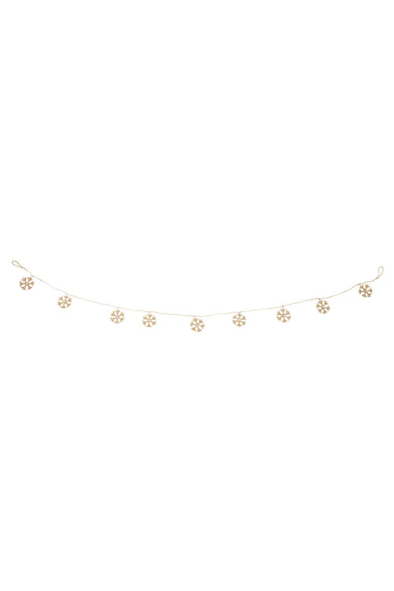 Beaded Snowflake Garland, Main, color, Gold
